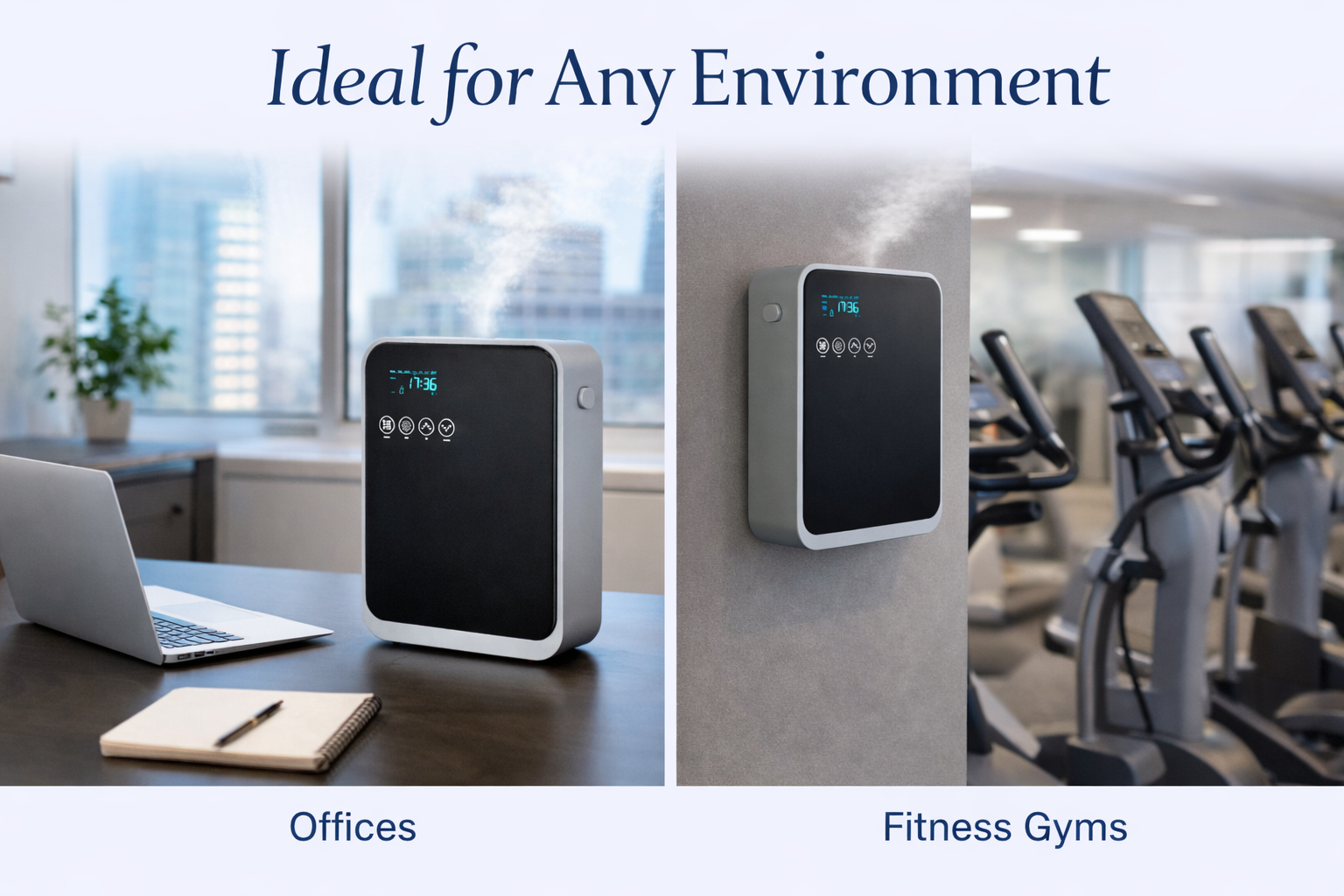 Misting Wizards systems ideal for any environment — offices and fitness gyms